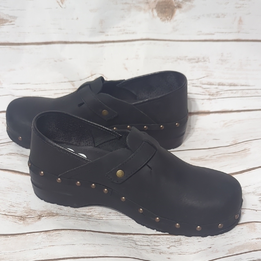 Sanita Black Studded Clogs - Picture 3 of 10